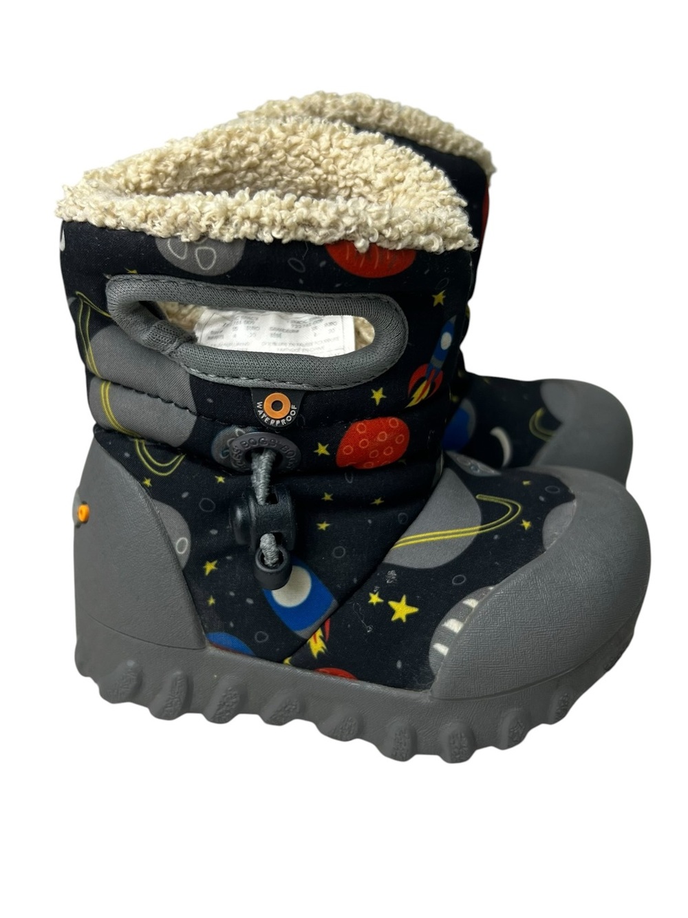 Bogs Infant Size 4 Sherpa Lined Space Print Winter Boots